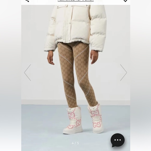 Authentic Gucci Leggings Monogram GG Print Stretch Women’s  Pants Size L $920 - Picture 8 of 14